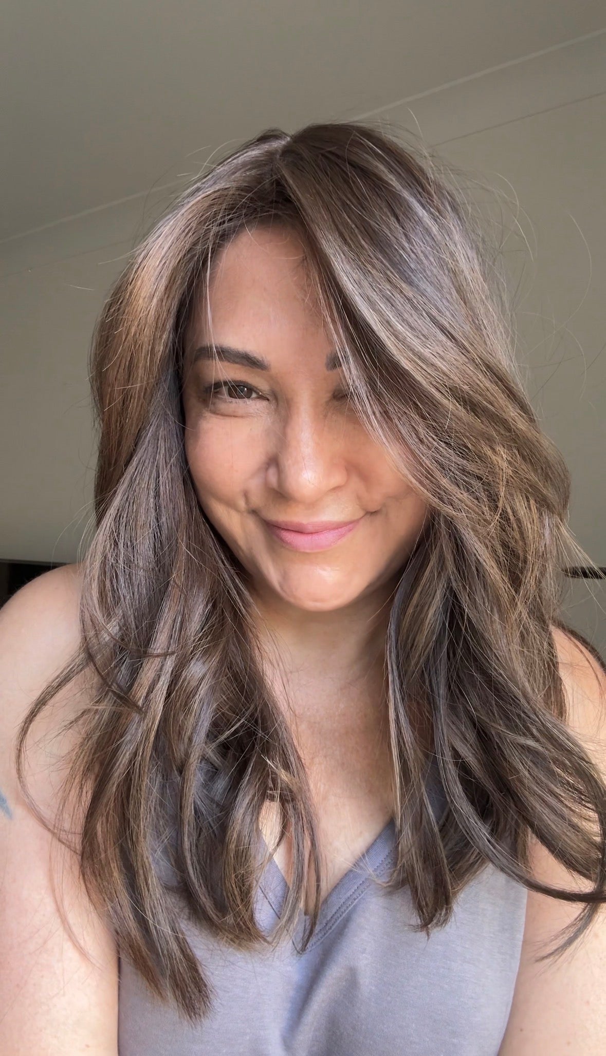 MEDIUM BROWN ASHY BALAYAGE TOPPER