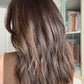 VIRGIN BASE DARK BROWN TOPPER WITH SOFT CARAMEL BALAYAGE