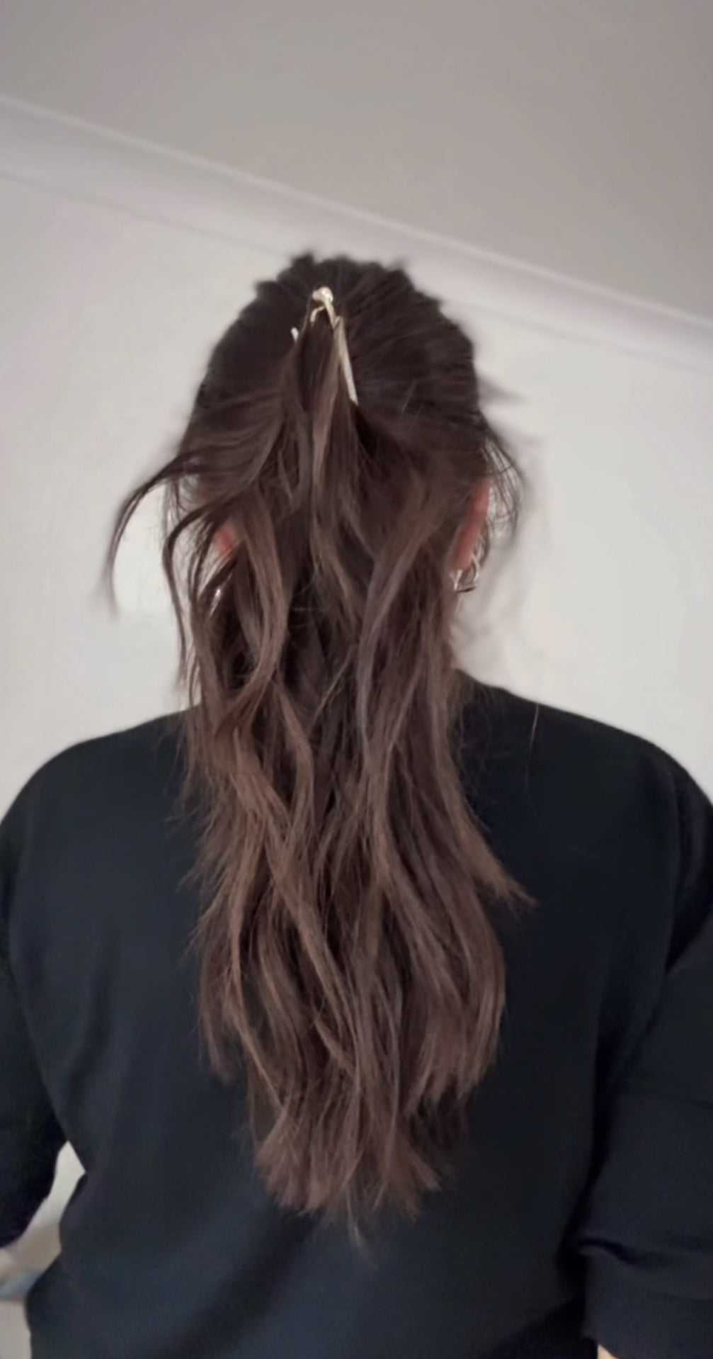 FEATHERLITE VIRGIN BROWN TOPPER WITH SUBTLE CARAMEL BALAYAGE