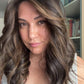 DARK BROWN/SOFT BLACK VIRGIN TOPPER WITH ASHY RIBBON BALAYAGE