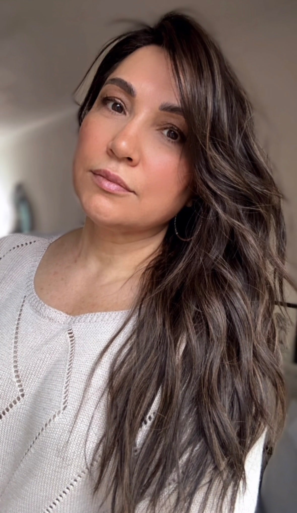 DARK BROWN ASHY BALAYAGE TOPPER