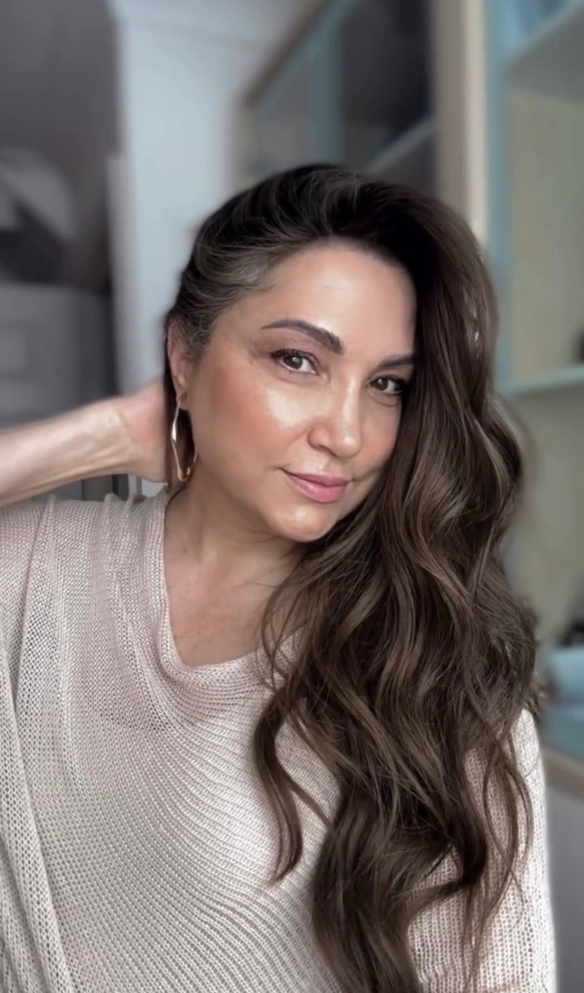 LIGHT BROWN TOPPER WITH SOFT SUBTLE CARAMEL BALAYAGE