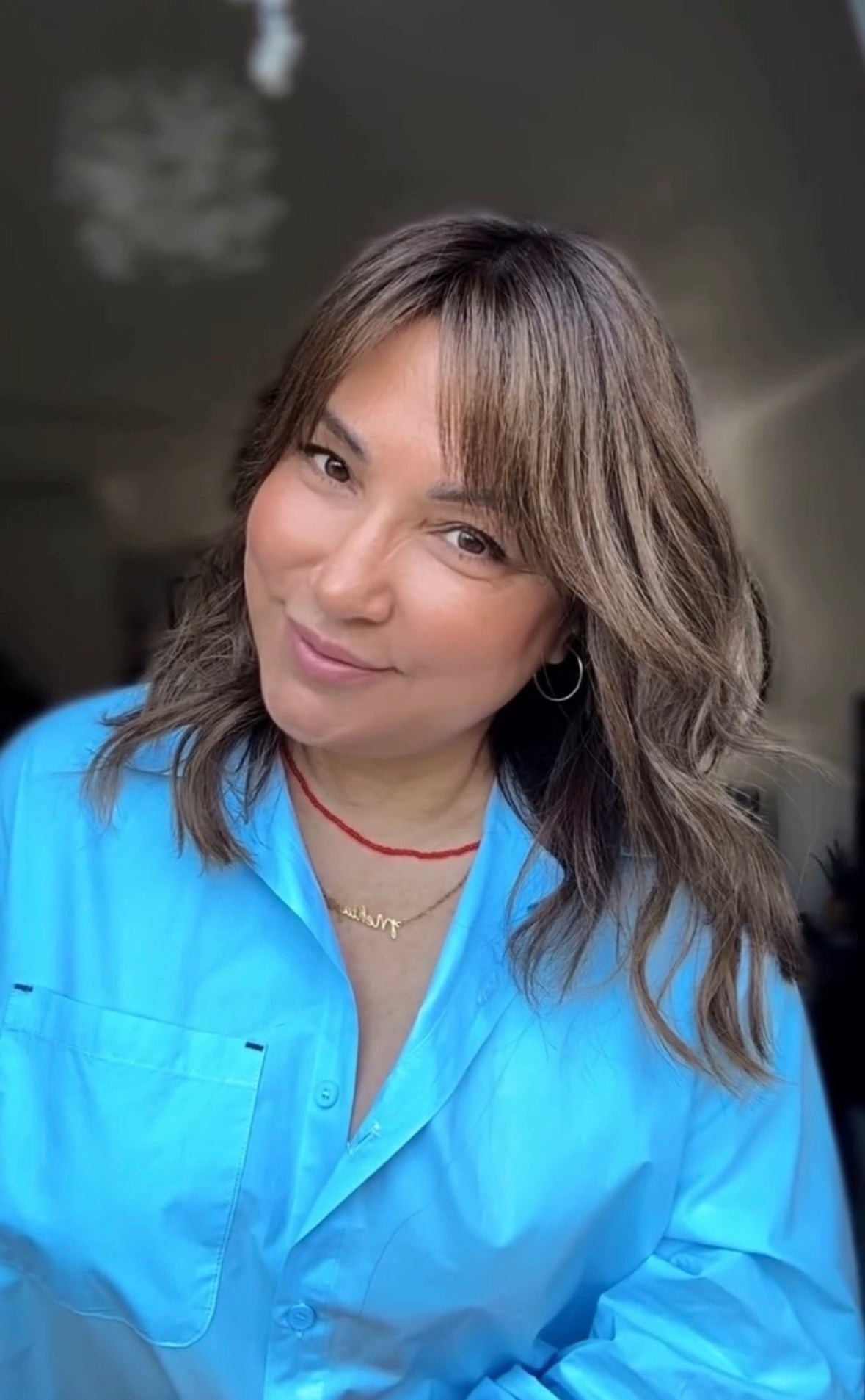 SOFT LAYERED LOB WITH CURTAIN BANGS