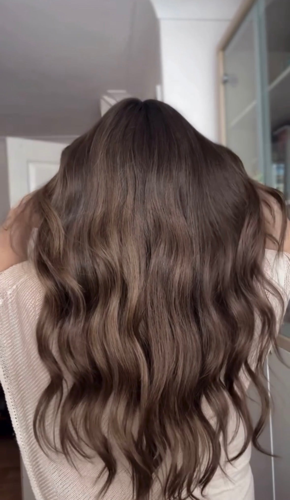 LIGHT BROWN TOPPER WITH SOFT SUBTLE CARAMEL BALAYAGE