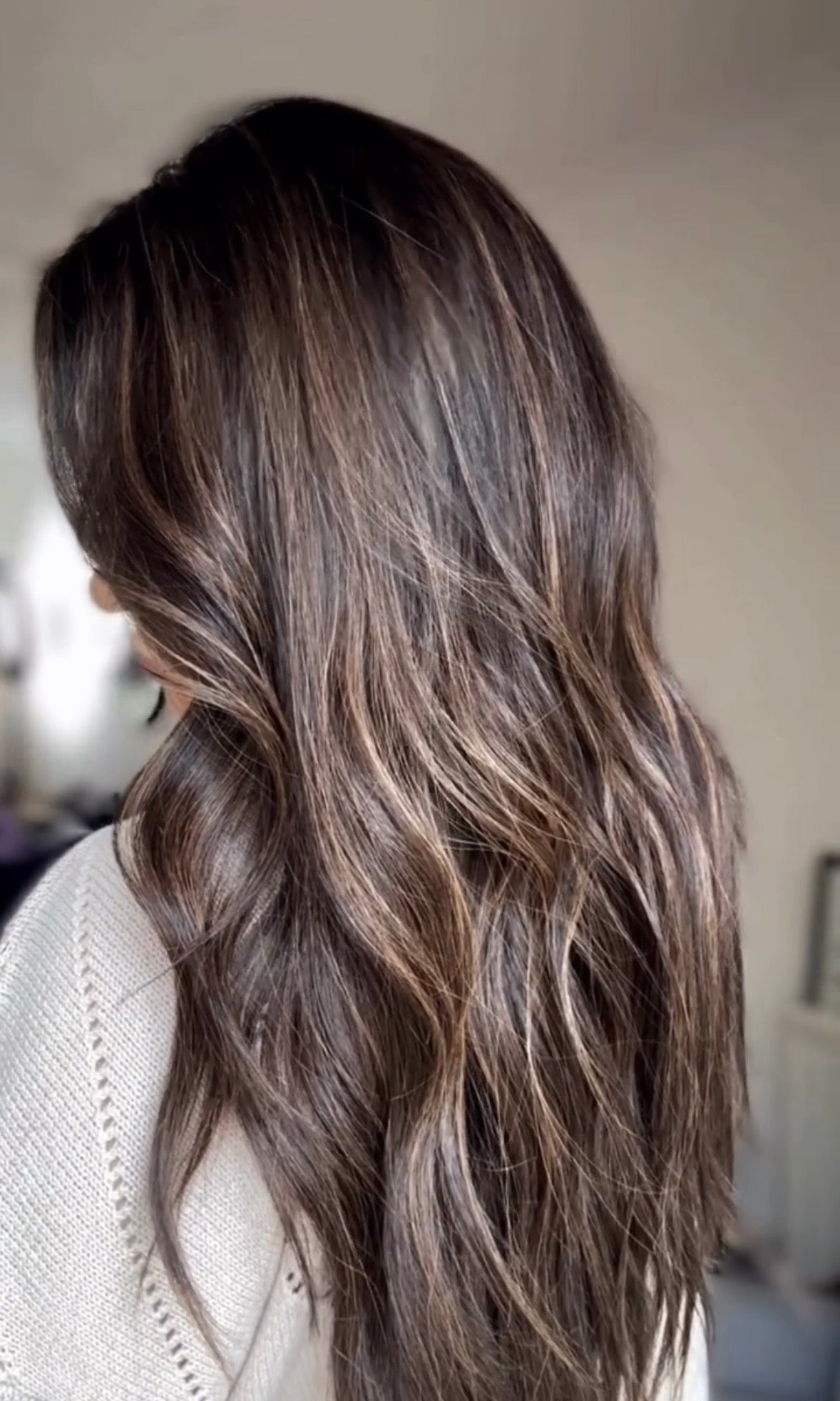 DARK BROWN ASHY BALAYAGE TOPPER