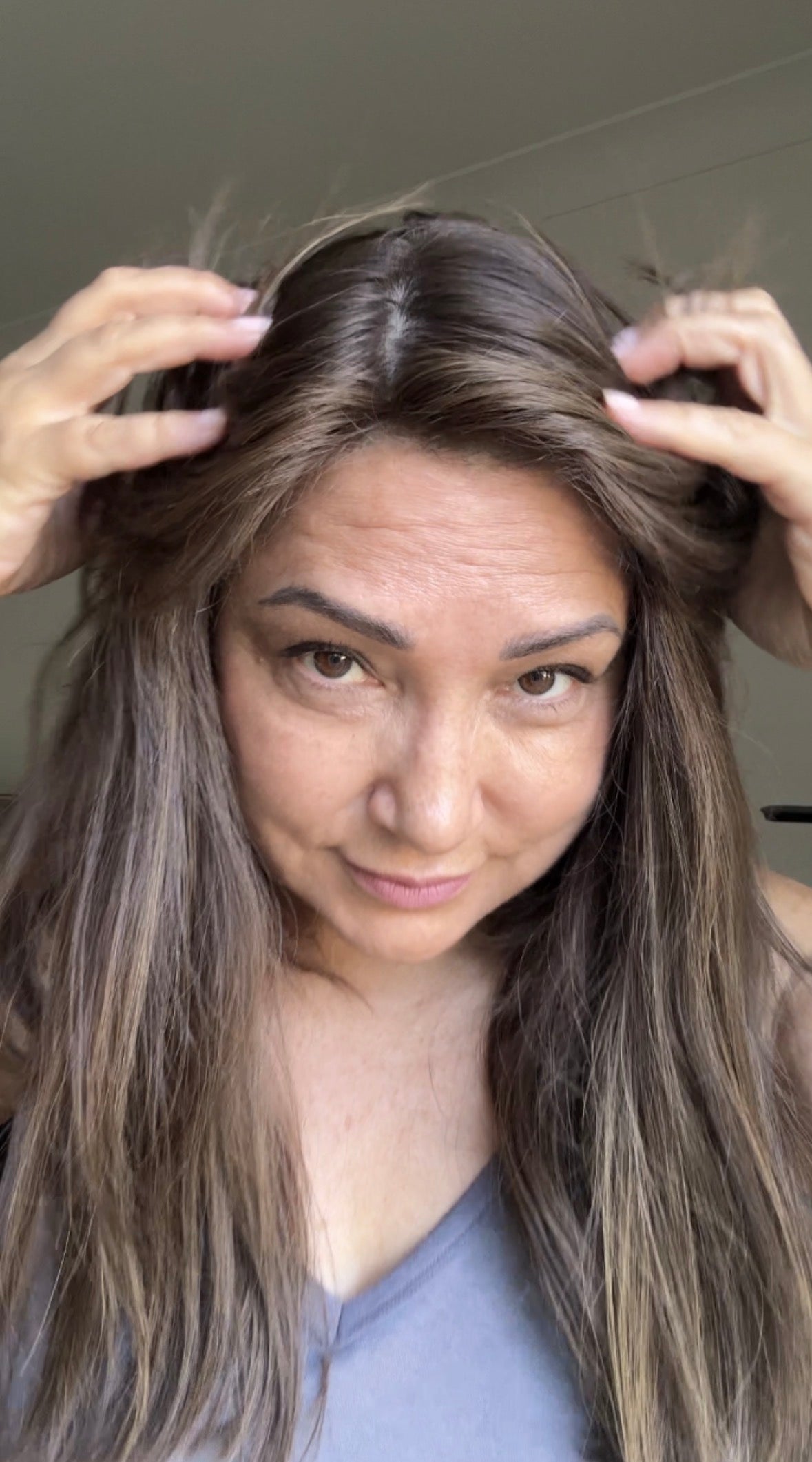 MEDIUM BROWN ASHY BALAYAGE TOPPER
