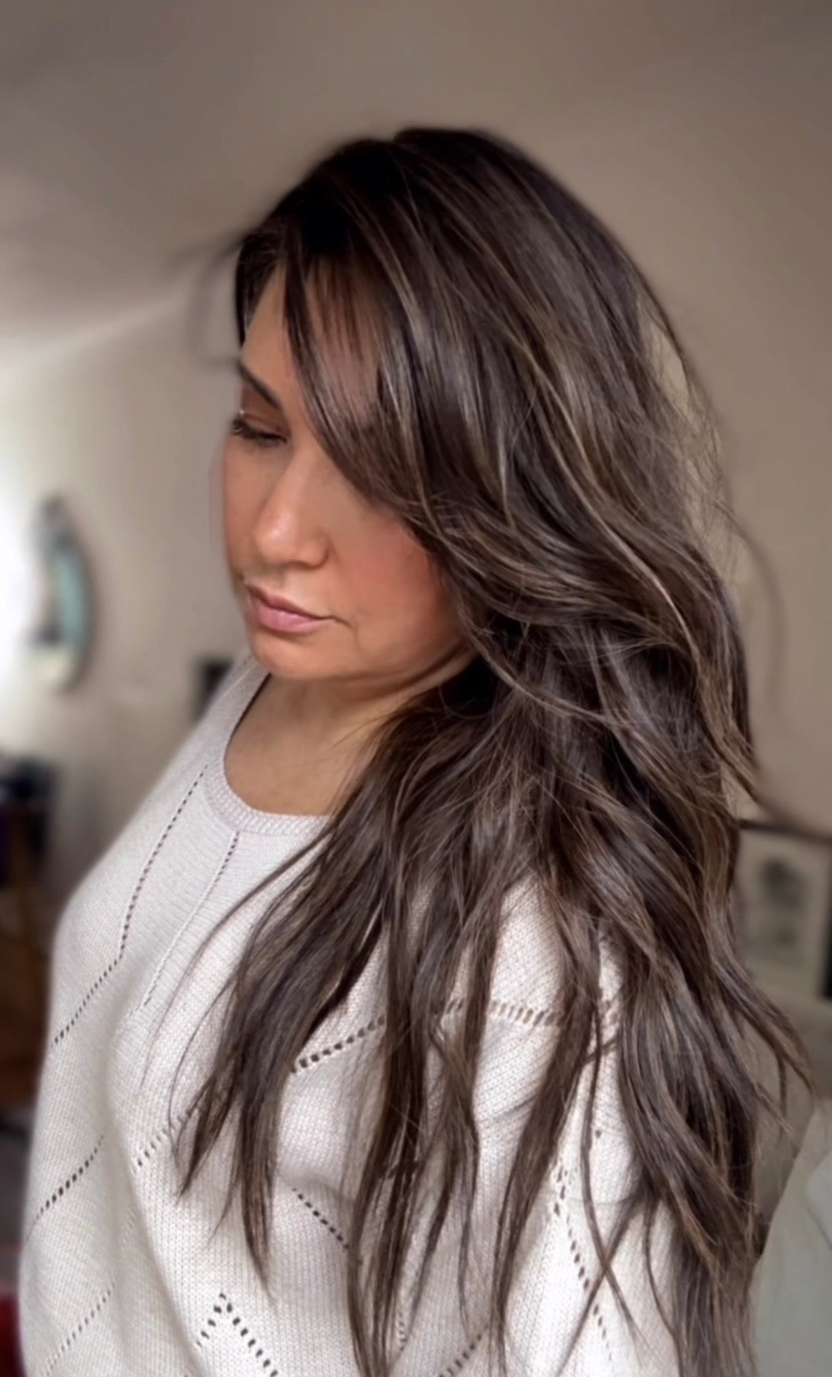 DARK BROWN ASHY BALAYAGE TOPPER