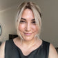 ASH BLONDE TOPPER WITH SUBTLE SOFT ROOT SHADOW