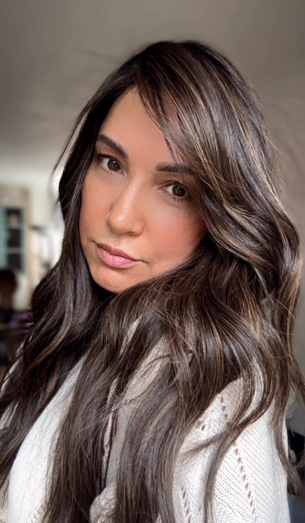 DARK BROWN ASHY BALAYAGE TOPPER