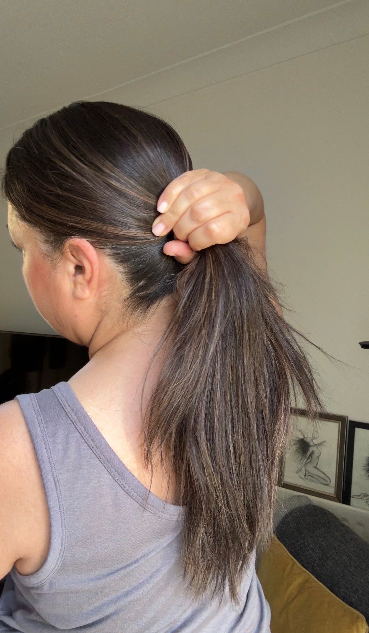 DARK BROWN TOPPER WITH SOFT ASHY HIGHLIGHTS