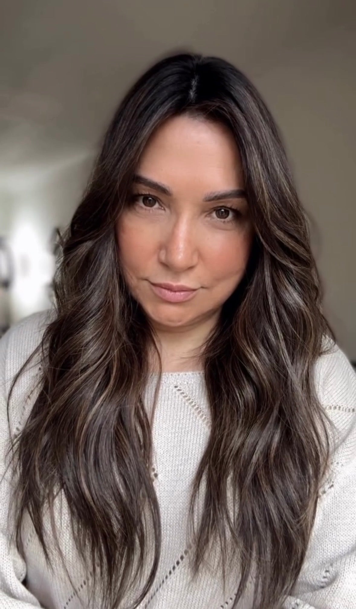 DARK BROWN ASHY BALAYAGE TOPPER