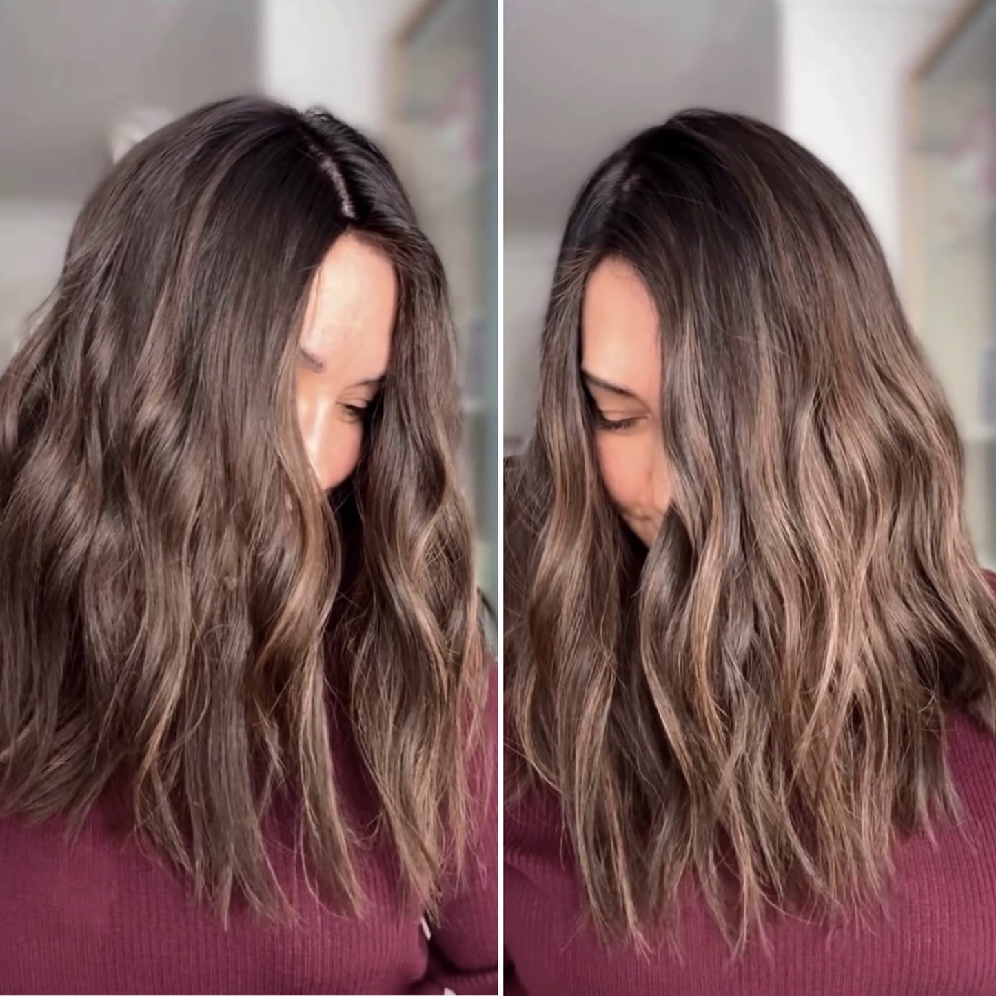 MEDIUM TO DARK BROWN ASHY BALAYAGE TOPPER
