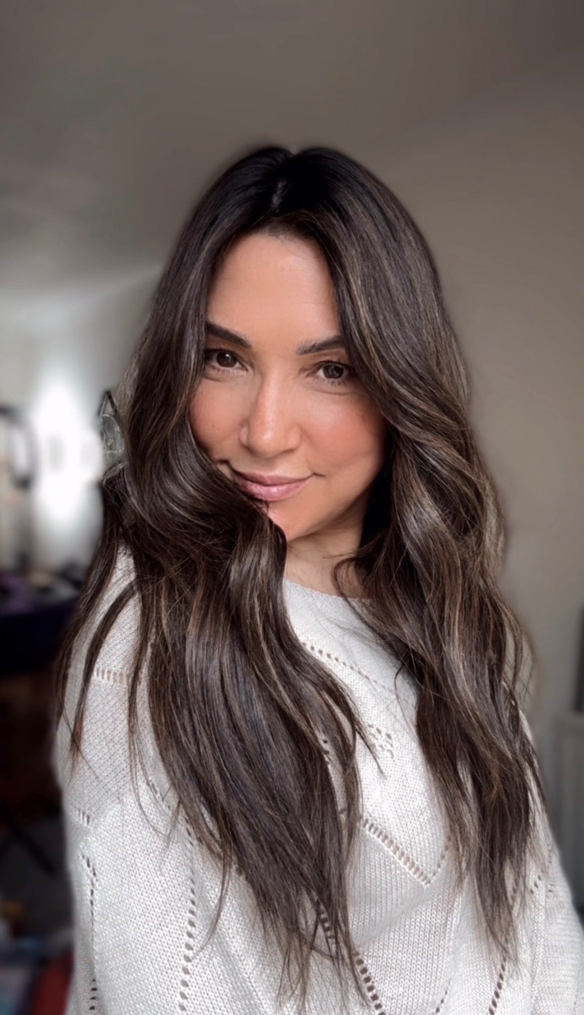 DARK BROWN ASHY BALAYAGE TOPPER