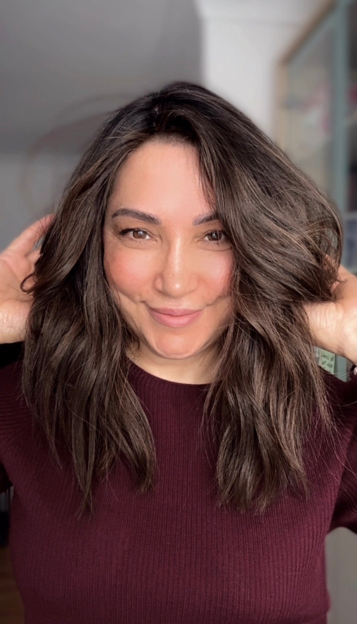 MEDIUM TO DARK BROWN ASHY BALAYAGE TOPPER