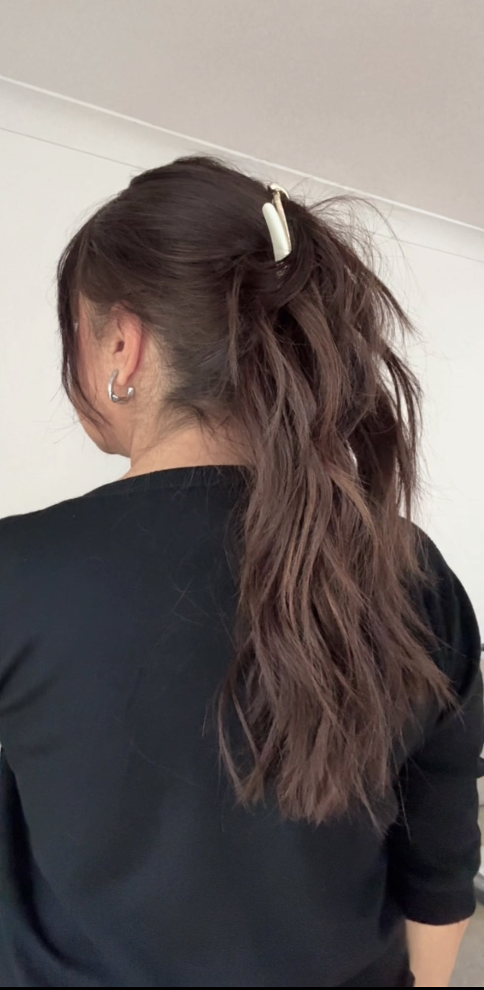 FEATHERLITE VIRGIN BROWN TOPPER WITH SUBTLE CARAMEL BALAYAGE
