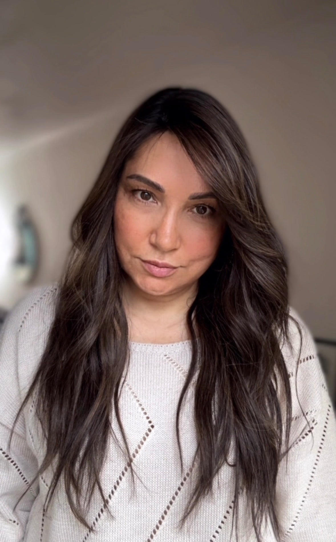 DARK BROWN ASHY BALAYAGE TOPPER