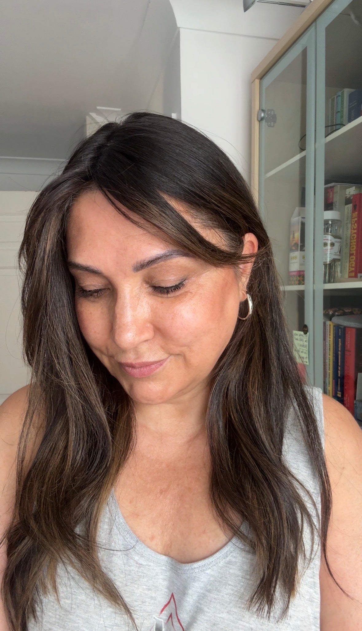 DARK BEOWN/SOFT BLACK VIRGIN TOPPER WITH ASHY RIBBON BALAYAGE