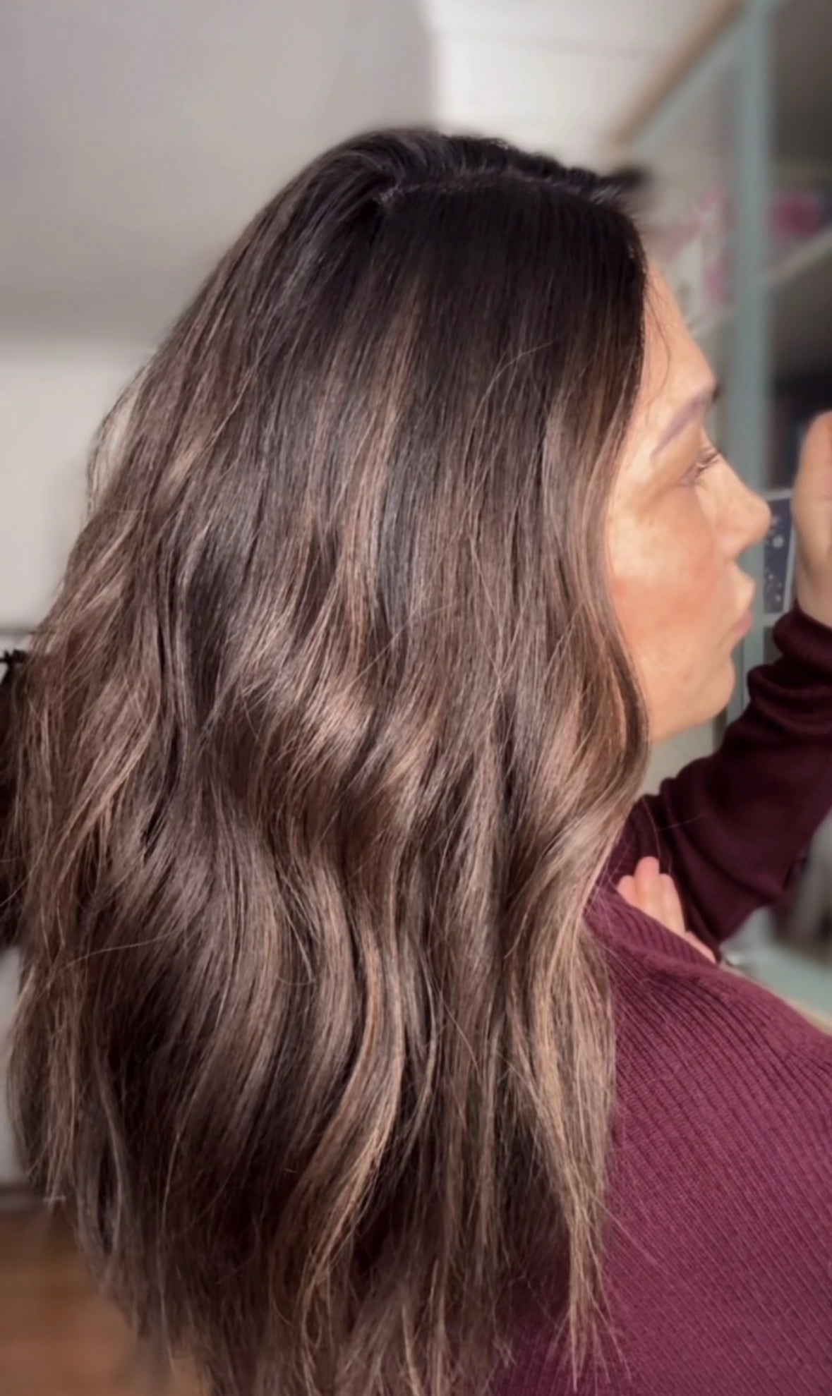 MEDIUM TO DARK BROWN ASHY BALAYAGE TOPPER