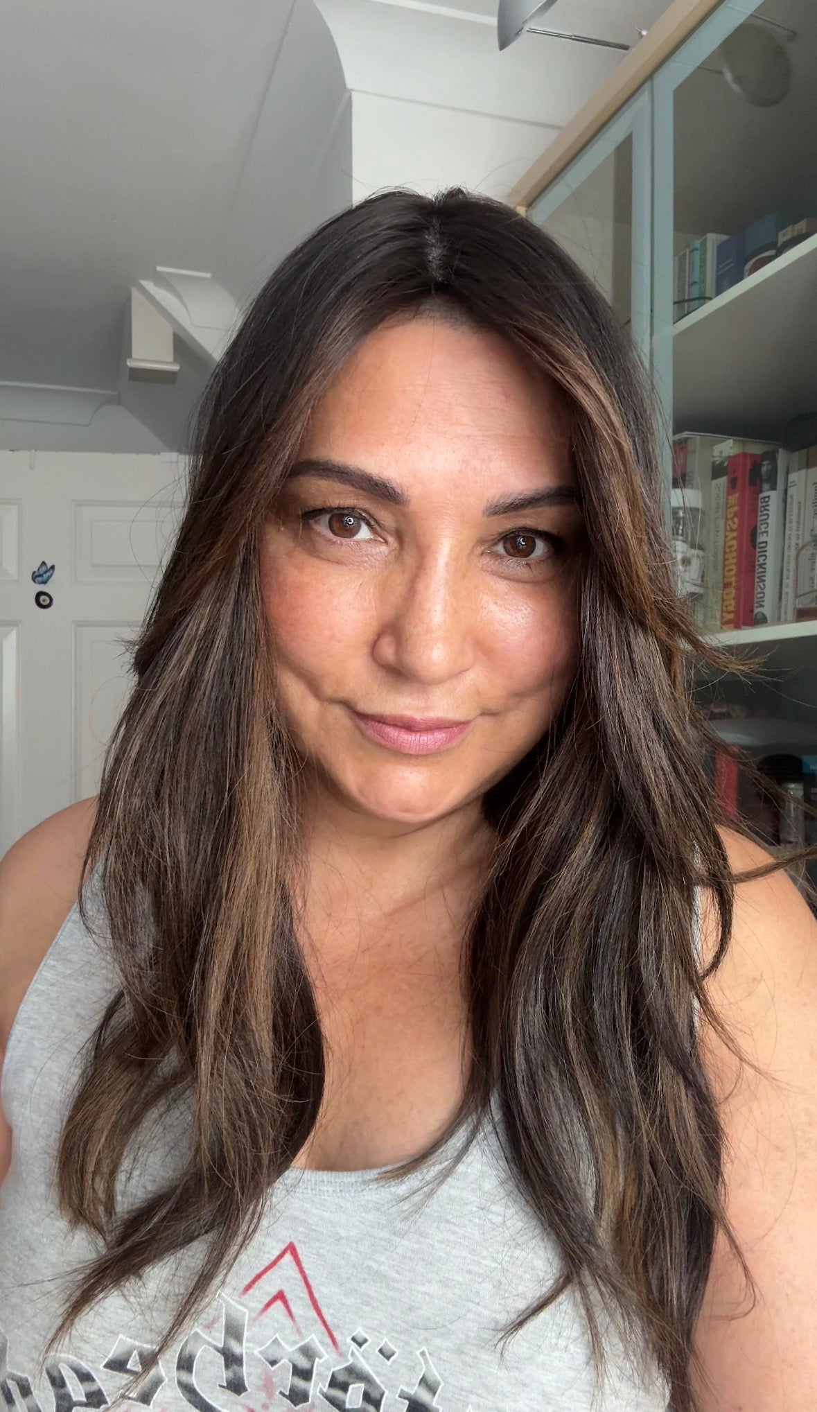 DARK BEOWN/SOFT BLACK VIRGIN TOPPER WITH ASHY RIBBON BALAYAGE