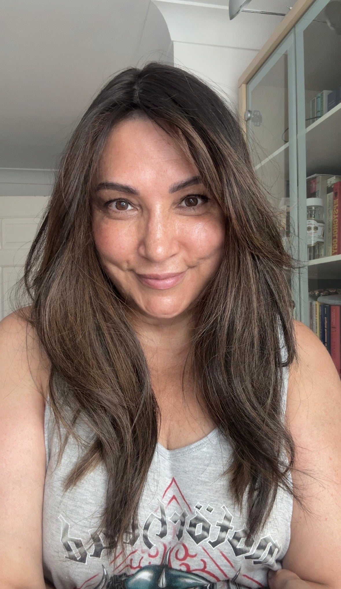 DARK BEOWN/SOFT BLACK VIRGIN TOPPER WITH ASHY RIBBON BALAYAGE