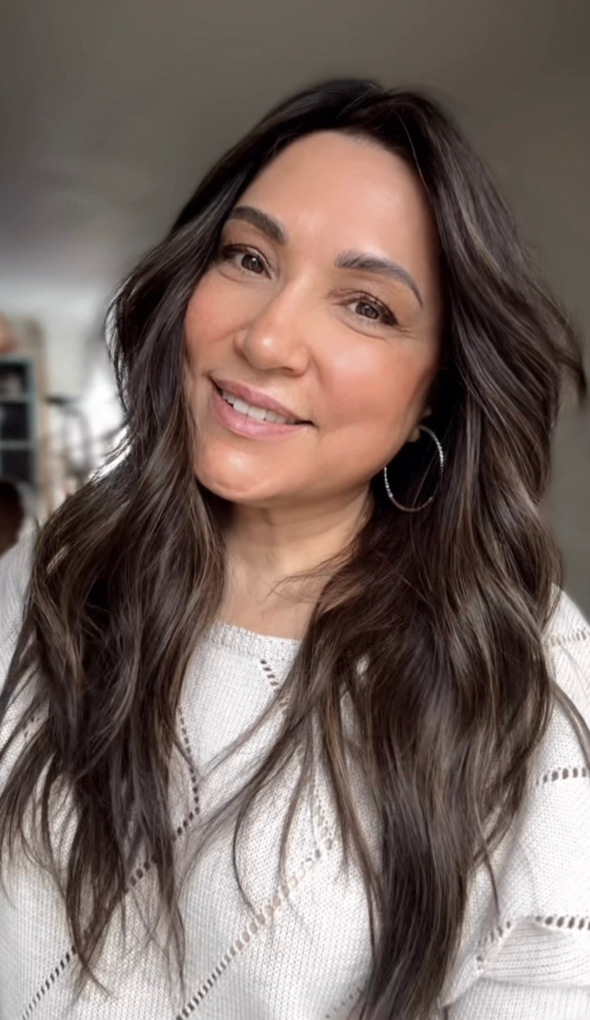 DARK BROWN ASHY BALAYAGE TOPPER