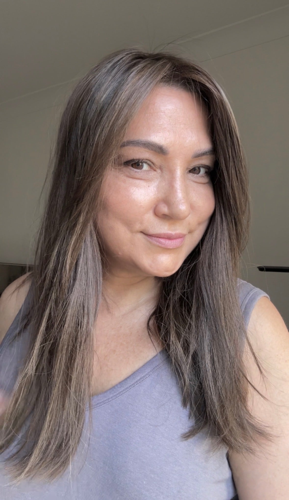 MEDIUM BROWN ASHY BALAYAGE TOPPER