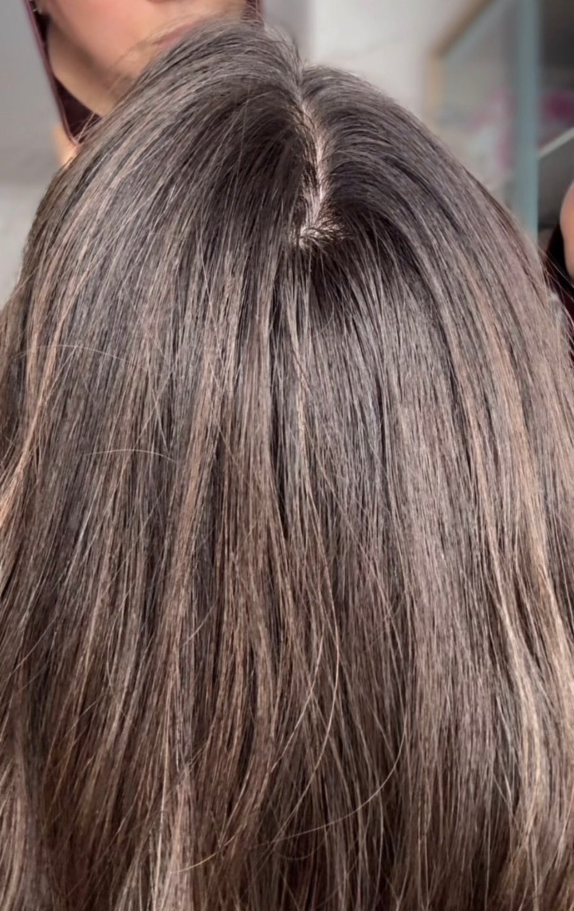 MEDIUM TO DARK BROWN ASHY BALAYAGE TOPPER