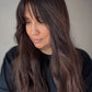 FEATHERLITE VIRGIN BROWN TOPPER WITH SUBTLE CARAMEL BALAYAGE