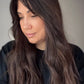 FEATHERLITE VIRGIN BROWN TOPPER WITH SUBTLE CARAMEL BALAYAGE