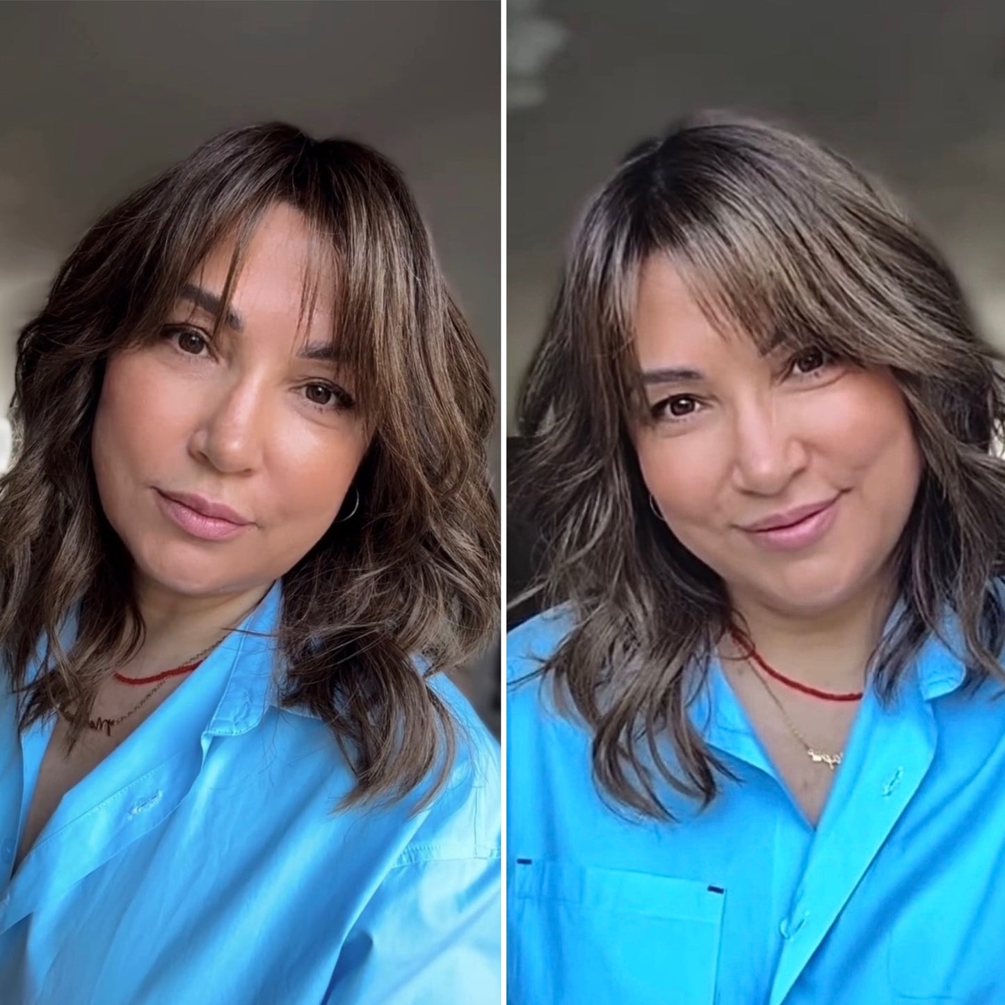 SOFT LAYERED LOB WITH CURTAIN BANGS