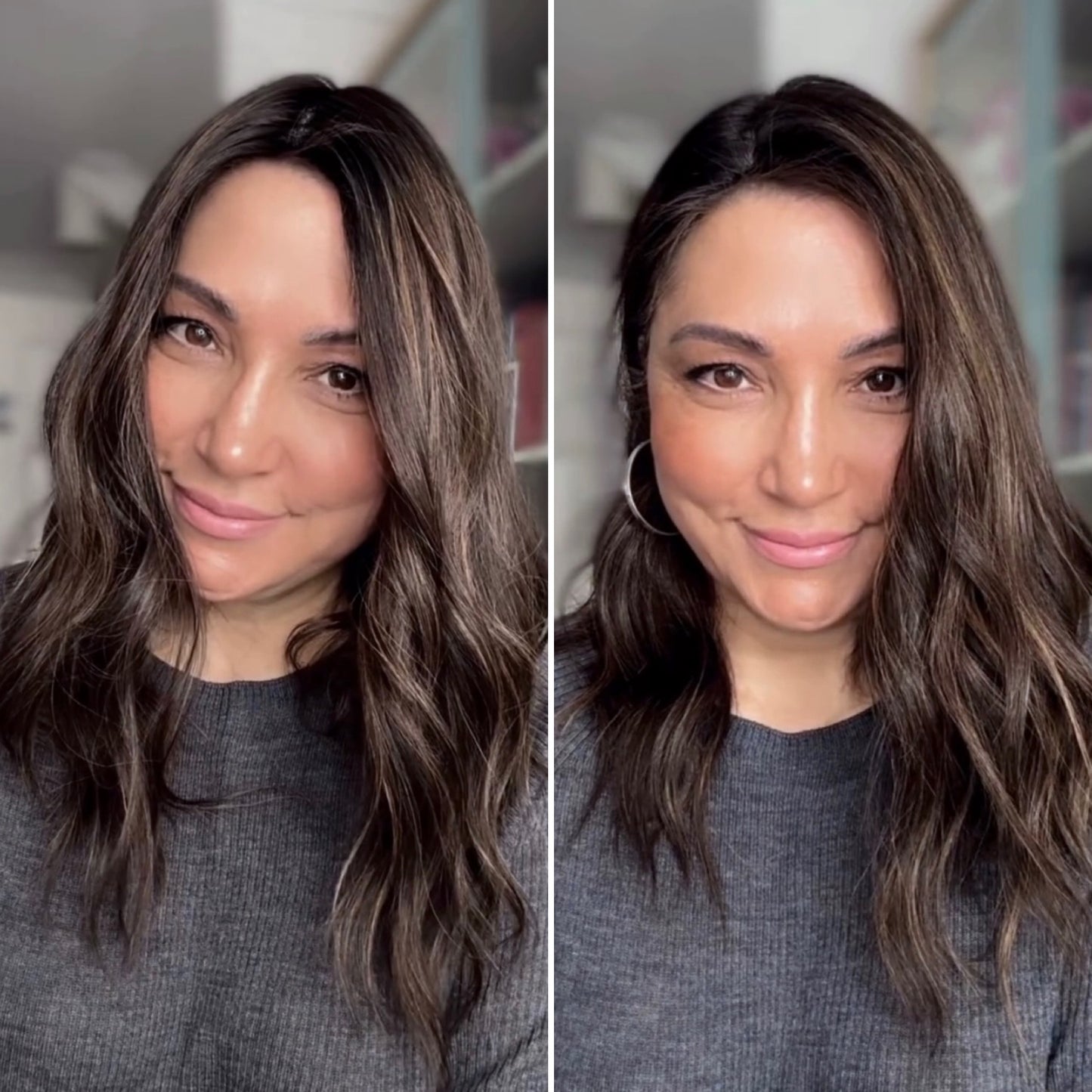 MEDIUM TO LIGHT BROWN BALAYAGE SILK TOPPER