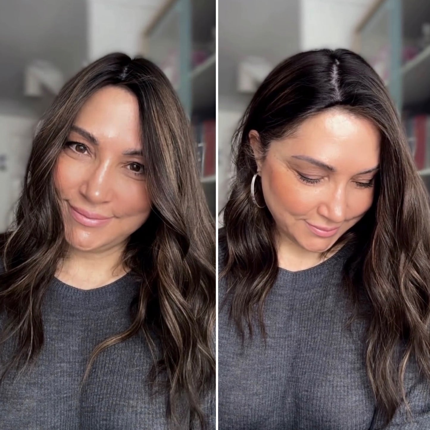 MEDIUM TO LIGHT BROWN BALAYAGE SILK TOPPER