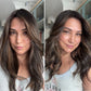 DARK BROWN/SOFT BLACK VIRGIN TOPPER WITH ASHY RIBBON BALAYAGE