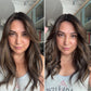 DARK BROWN/SOFT BLACK VIRGIN TOPPER WITH ASHY RIBBON BALAYAGE